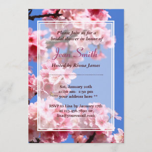 Spring Cherry Blossoms Bridal Shower Invitation
