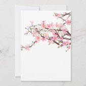 Spring Cherry Blossoms Pale Pink White Wedding Invitation (Back)