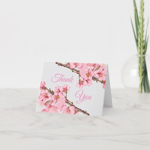 Spring cherry blossoms  thank you card