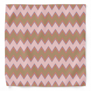 Spring Chevron in Brown, Pink and Peach Bandana