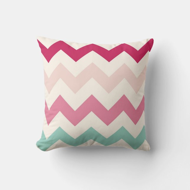 Spring chevron zigzag stripes zig zag pattern chic throw pillow (Front)