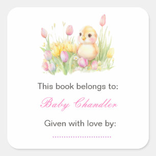 Spring Chick Baby Shower Square Sticker