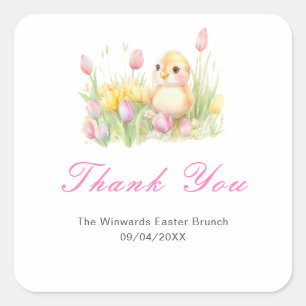 Spring Chick Easter Brunch Square Sticker