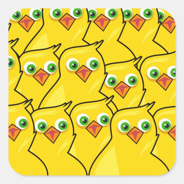 Spring Chick Square Sticker (Front)
