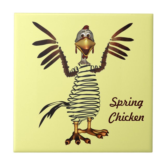 Spring Chicken Ceramic Tile (Front)