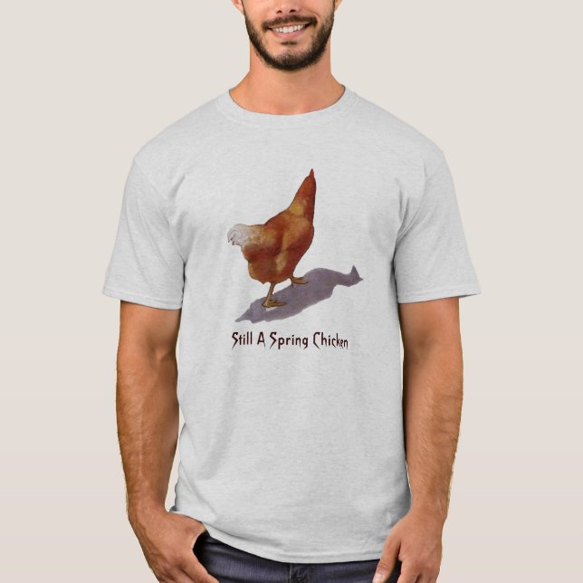 Spring Chicken:Chicken in Oil Pastel, Freehand Art T-Shirt (Front)