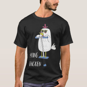 Spring Chicken Chicken On Pogo Stick Funny Chicken T-Shirt