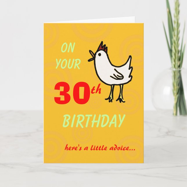 Spring Chicken Template Birthday Card (Front)