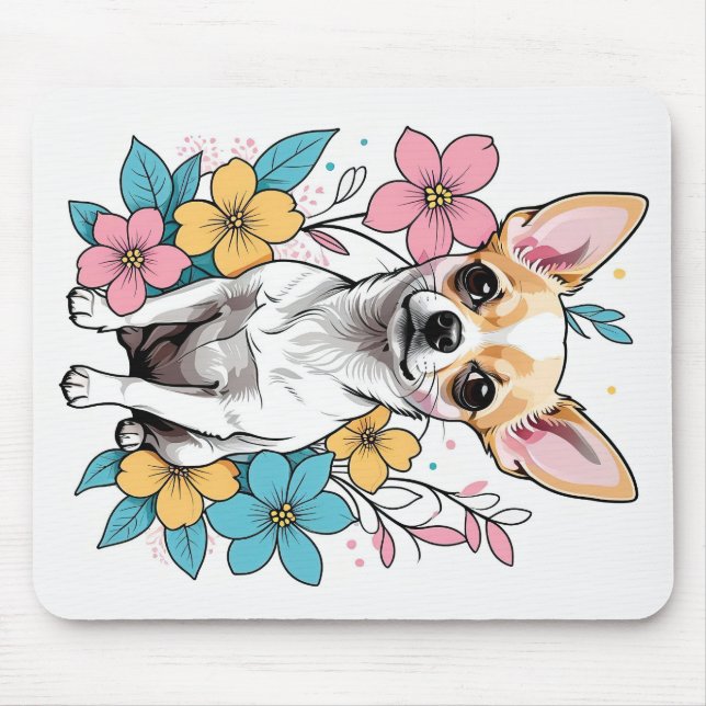 Spring Chihuahua Mouse Pad (Front)