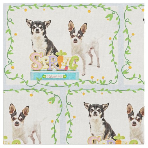 Spring Chihuahua's Fabric