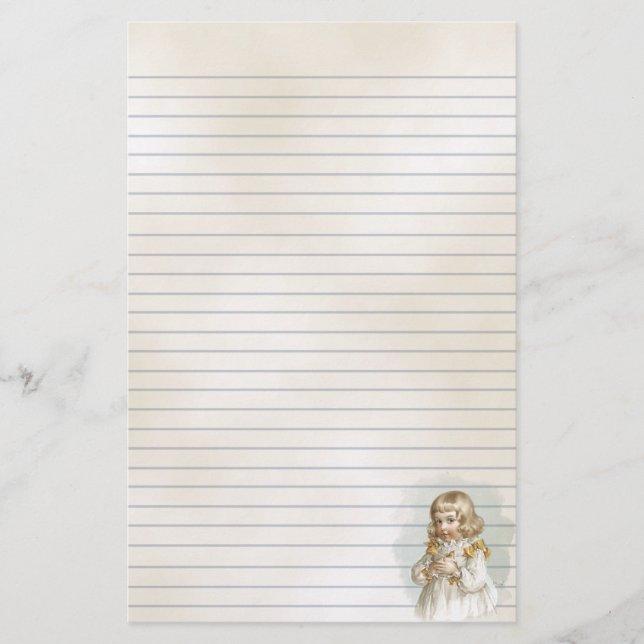 Spring Child Vintage Illustration Stationery (Front)