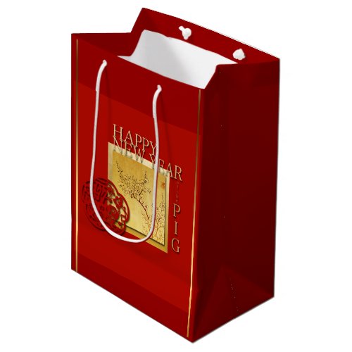 Spring Chinese Pig  New Year 2019 Medium Gift bag