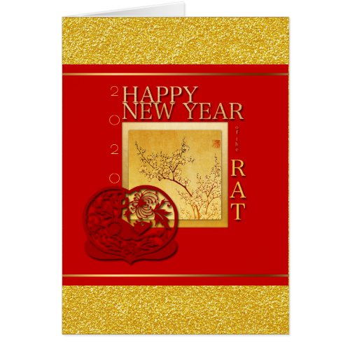 Spring Chinese Rat Year 2020 Greeting Card