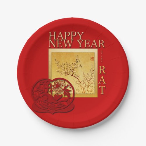 Spring Chinese Rat Year 2020 Party Paper Plate