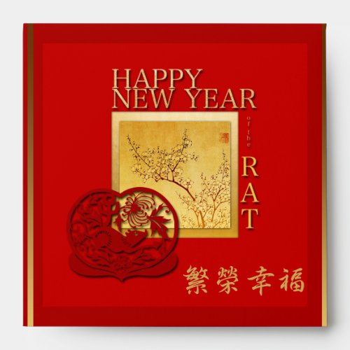 Spring Chinese Rat Year Square Red Envelope