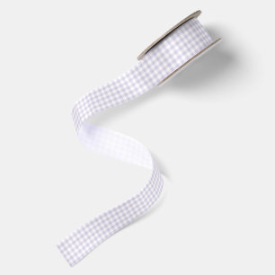 Spring Classic Gingham Dusty Lavender Satin Ribbon