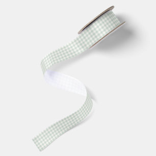 Spring Classic Gingham Muted Sage Satin Ribbon