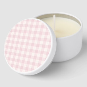 Spring Classic Gingham Soft Blush Mini Candle Favors