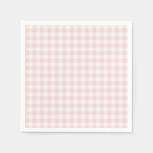 Spring Classic Gingham | Soft Blush Napkins (Front)