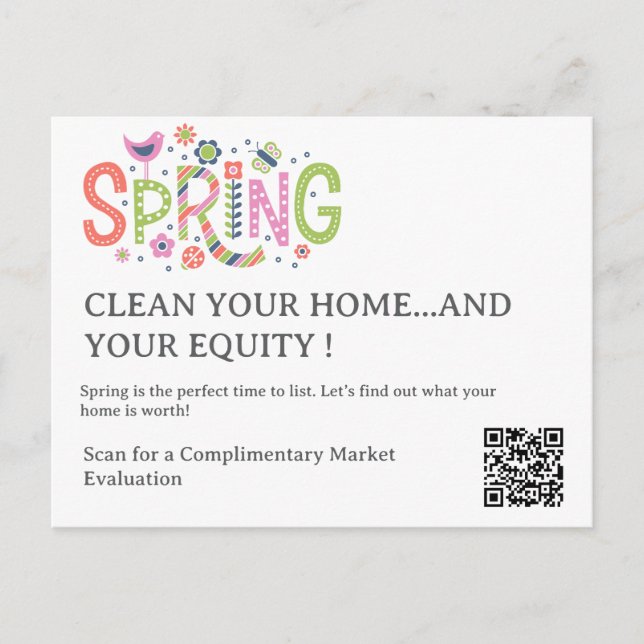 Spring Clean & Sell Real Estate Real Estate Postcard (Front)
