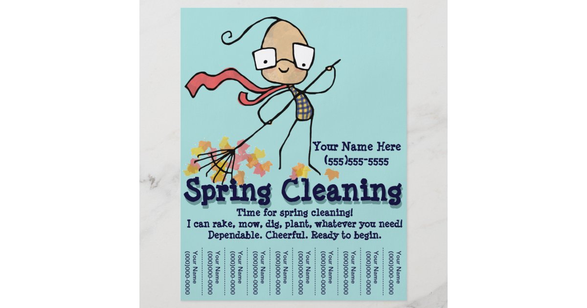 spring cleaning yard work promotional flyer zazzle com yard cleaning business