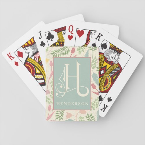 Spring Color and Pattern  H Monogram Bicycle Play Poker Cards