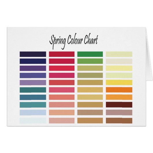 Spring Color Chart Cards (Front Horizontal)