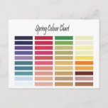 Spring Color Chart Postcard at Zazzle