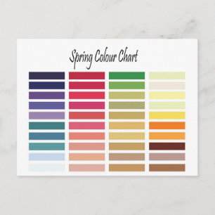 Spring Color Chart Postcard