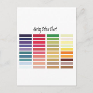 Spring Color Chart Postcard