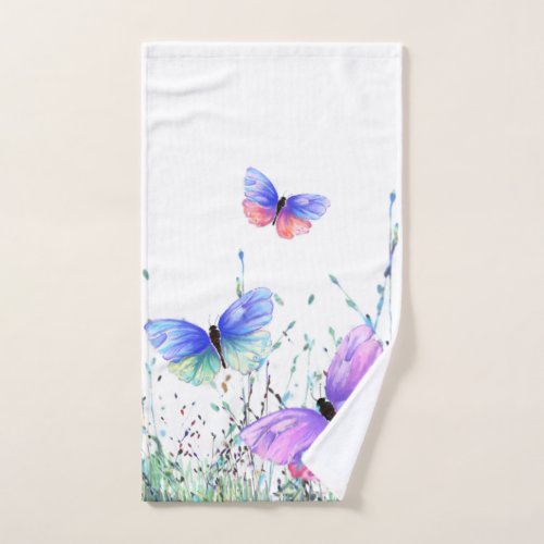 Spring Colorful Butterflies Flying Bath Towel Set