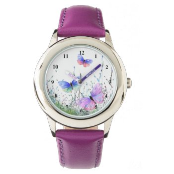 Spring Colorful Butterflies Flying In Nature Watch by Migned at Zazzle