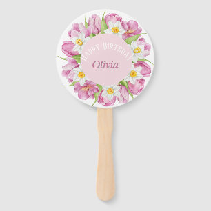 Spring Colorful Flower Kids Birthday Hand Fan