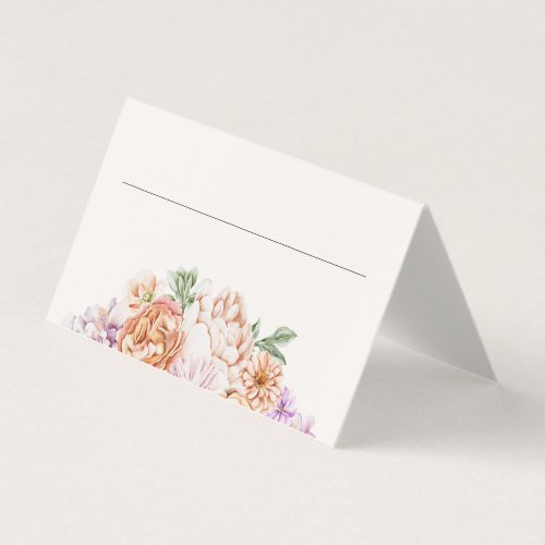 Spring Colorful Flowers Bridal Shower Place Cards