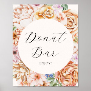 Spring Colorful Flowers Donut Bar Sign
