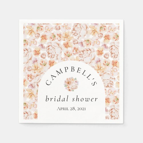 Spring Colorful Flowers Romantic Bridal Shower  Napkins