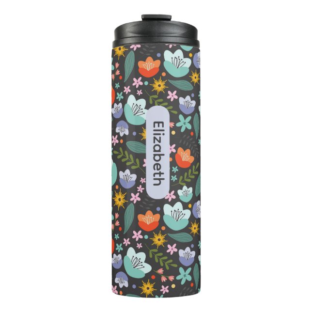 Spring Colorful Flowers Thermal Tumbler (Front)