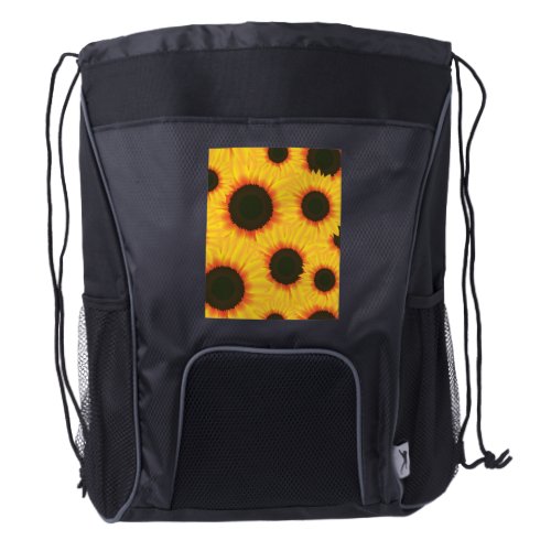 Spring colorful pattern sunflower drawstring backpack