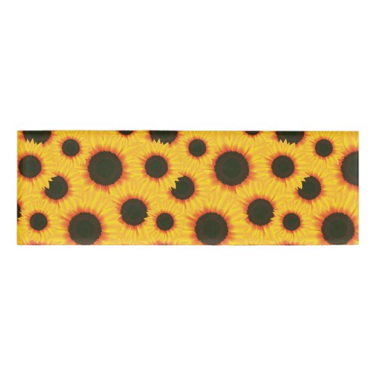 Spring colorful pattern sunflower name tag | Zazzle.com