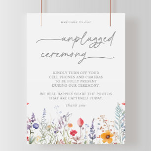 Spring Colorful Wildflower Unplugged Ceremony  Poster