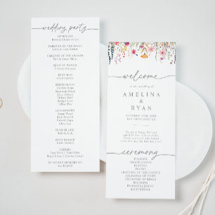 Spring Colorful Wildflower Wedding Program