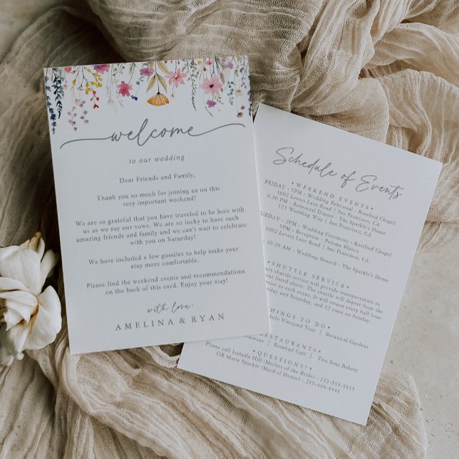 Spring Colorful Wildflower Wedding Welcome Letter (Creator Uploaded)