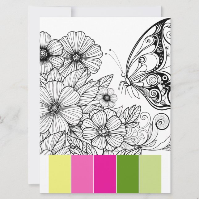 Spring Coloring Cards For Adults (Front)