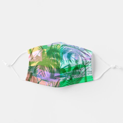 Spring Colors Abstract Palm Trees Tropical Plants Adult Cloth Face Mask