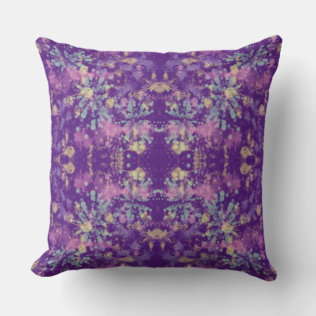 Spring Colors Abstract Throw Pillow (Front)