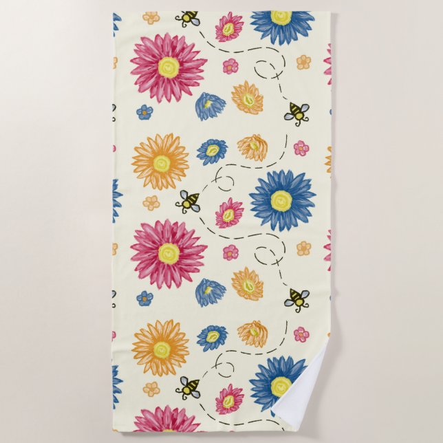 Spring Colors Beach Towel (Front)