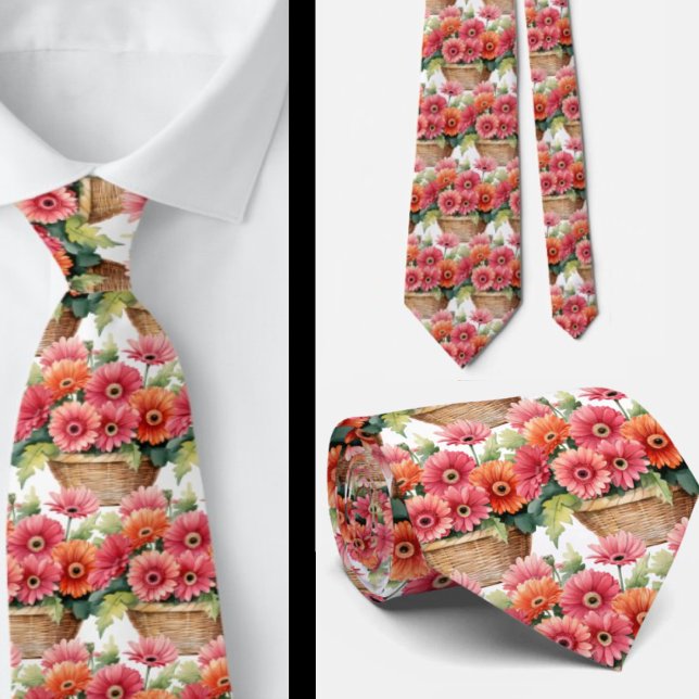 Spring Colors Gerbera Daisies Neck Tie (Creator Uploaded)