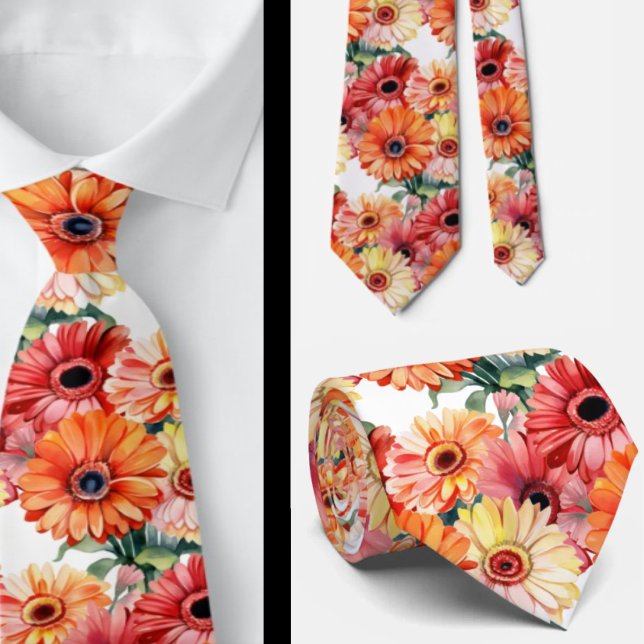 Spring Colors Gerbera Daisies Neck Tie (Creator Uploaded)