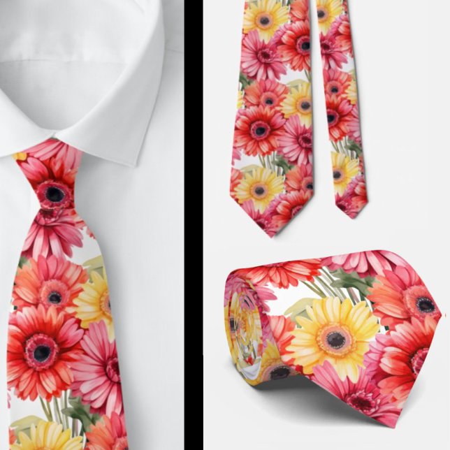 Spring Colors Gerbera Daisies Neck Tie (Creator Uploaded)