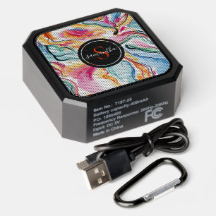 Spring colors organic texture, flowing wavy shapes bluetooth speaker